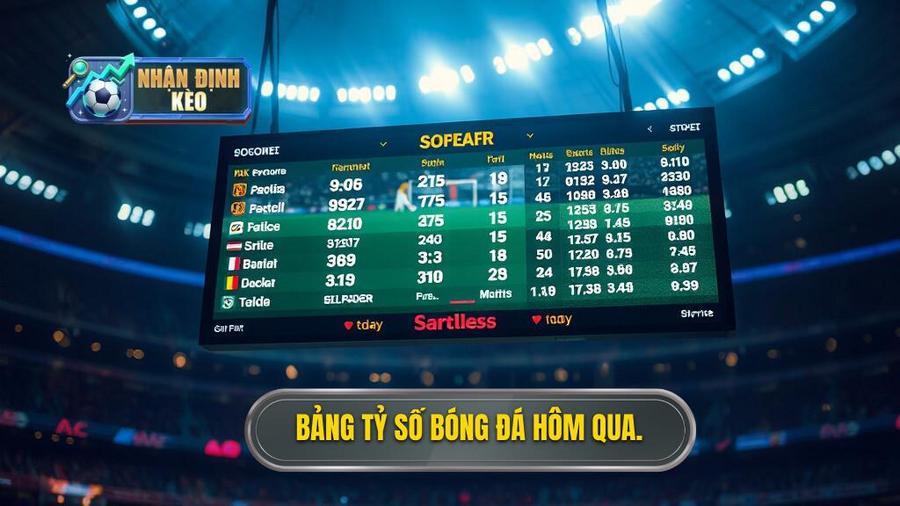 Bảng tổng hợp tỷ số bóng đá hôm qua (Ví dụ minh họa)