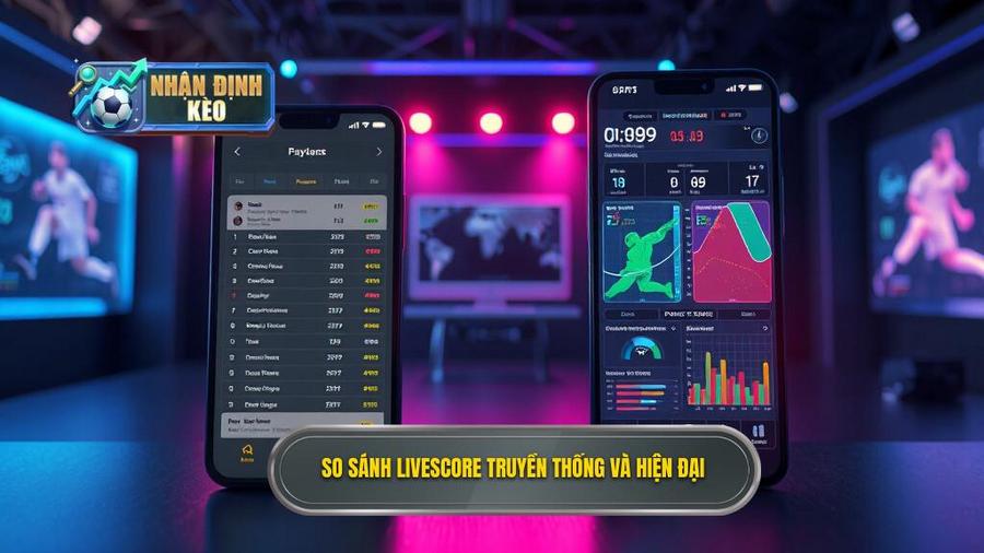 Bảng so sánh tính năng Livescore truyền thống và Livescore hiện đại
